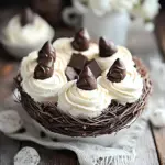 Baiser-Nester mit Schokocreme