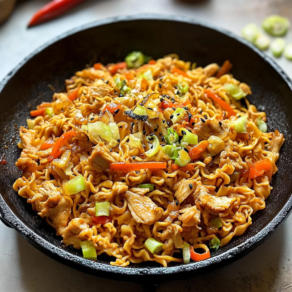 Bratnudeln mit Hähnchen