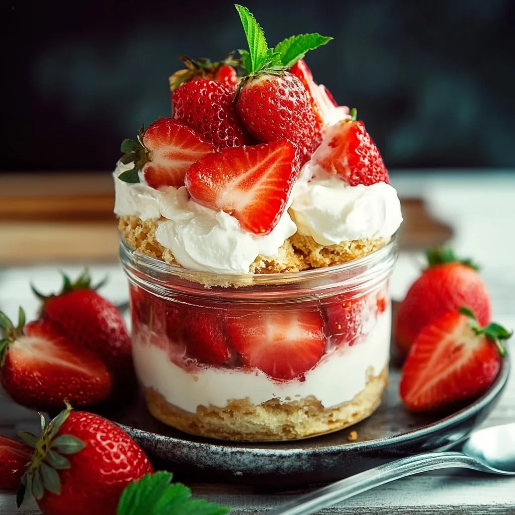 Erdbeer-Butterkeks-Dessert