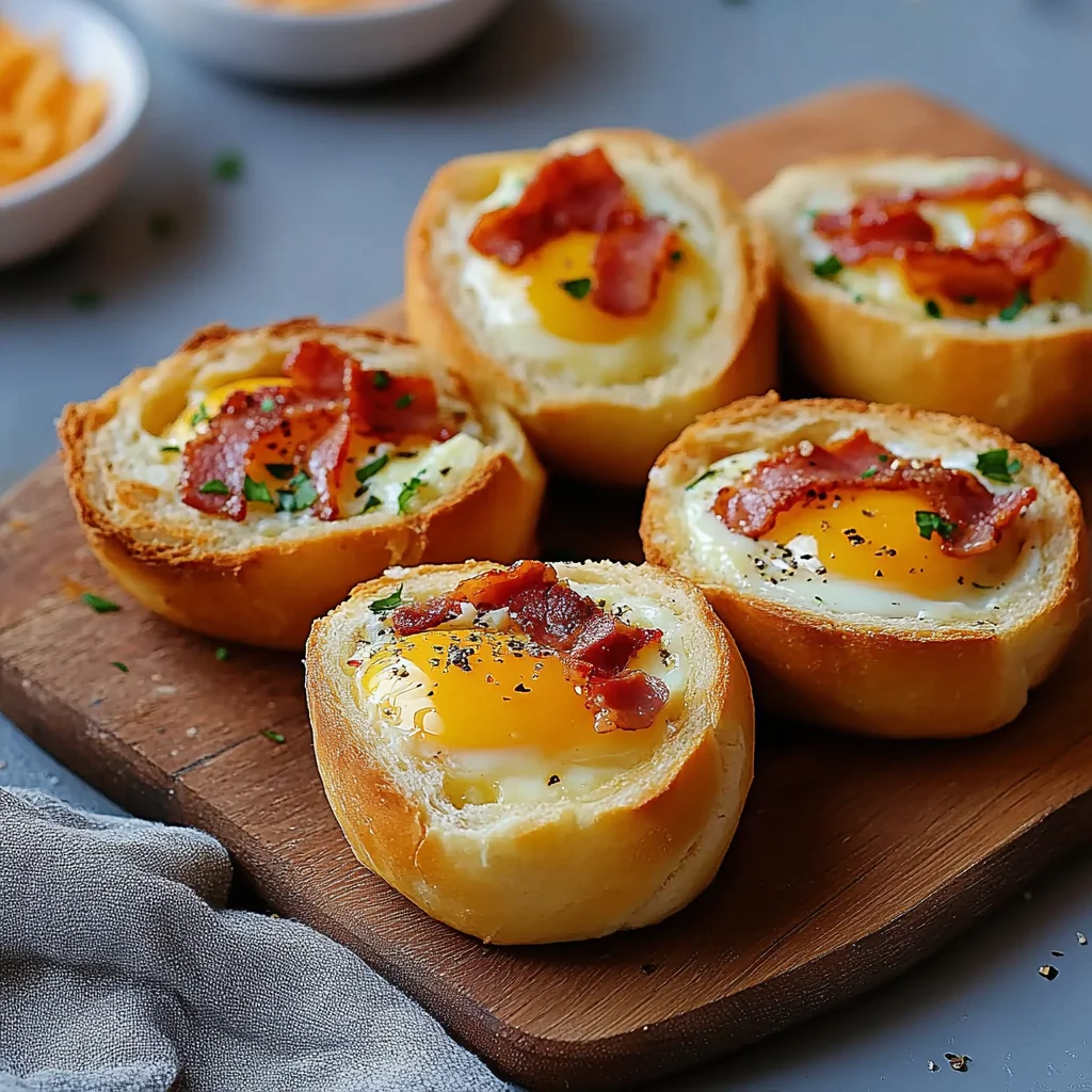 Gefüllte Frühstücksbrötchen mit Ei, Turkey Turkey Bacon und Käse
