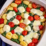 Gnocchi Auflauf mit Spinat, Tomate und Mozzarella