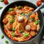 Hackbällchen Pasta Rezept mit Tomatensoße