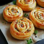 Herzhafte Blätterteigschnecken