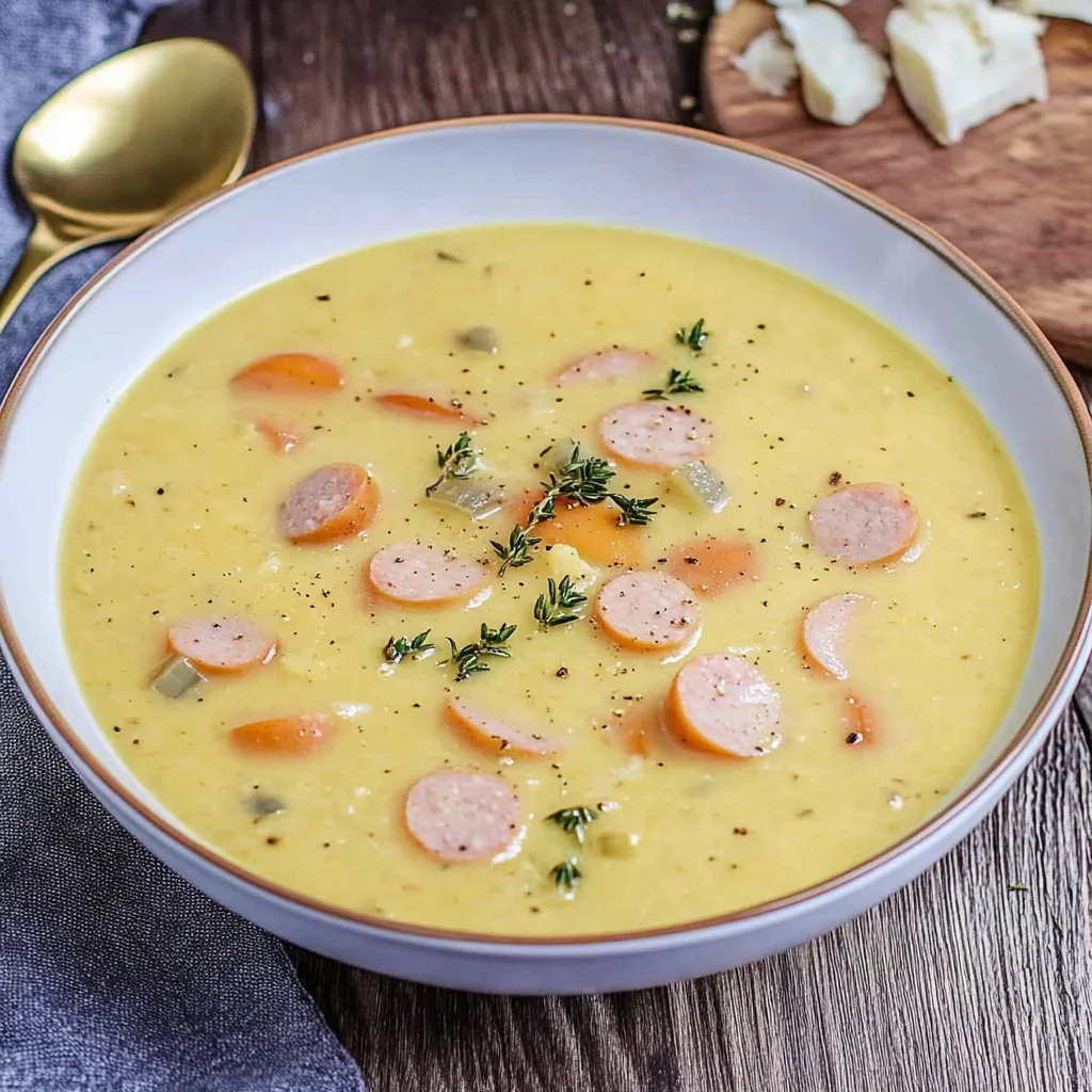 Kartoffelsuppe mit Würstchen wie von Oma