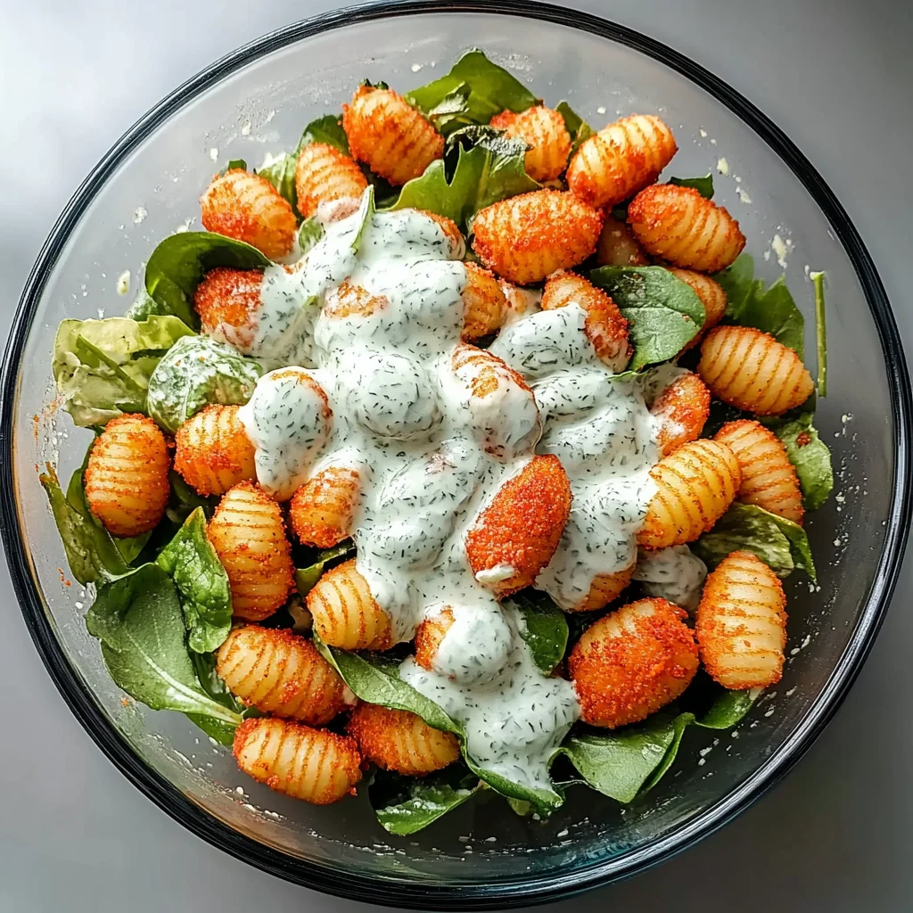 Knuspriger Gnocchi-Salat mit Joghurt-Dressing