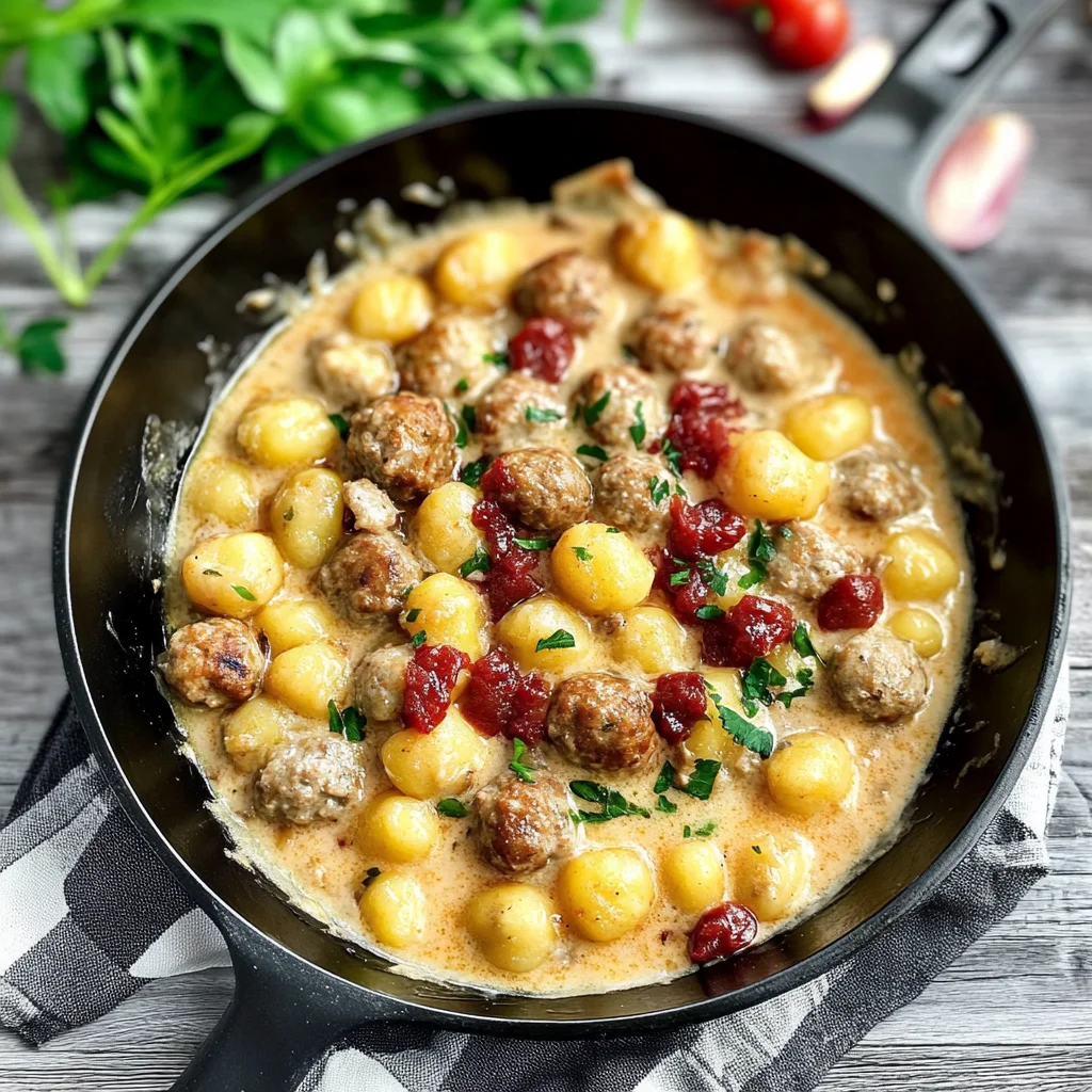 Köttbullar Gnocchi Pfanne