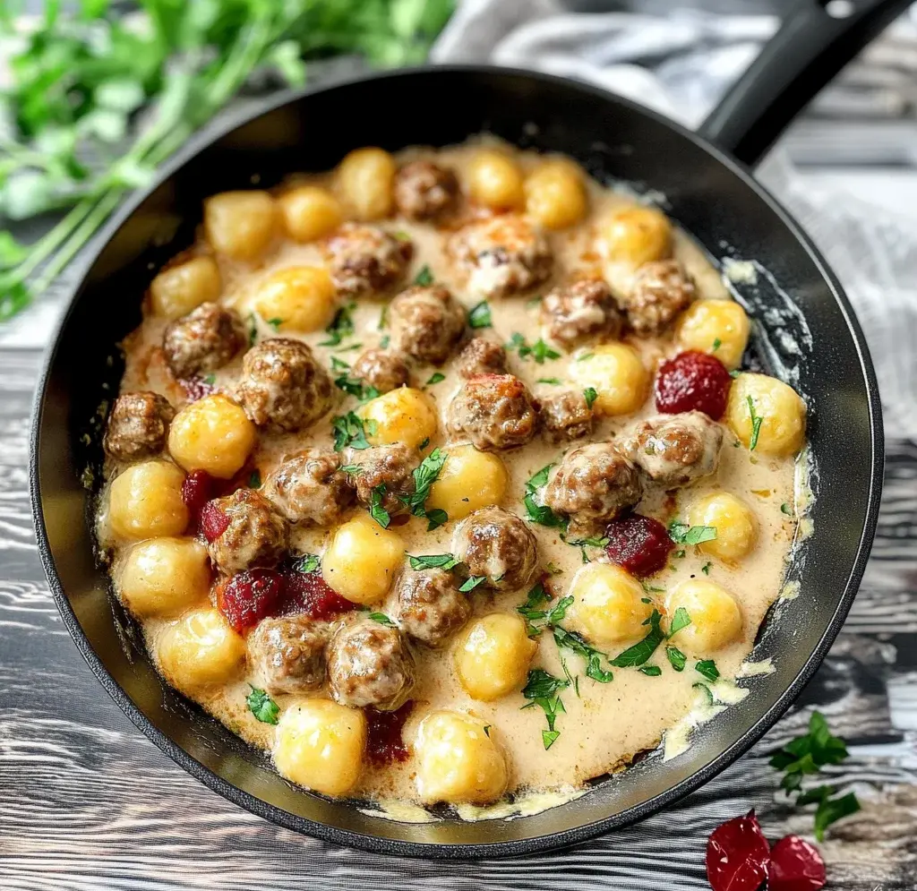 Köttbullar Gnocchi Pfanne