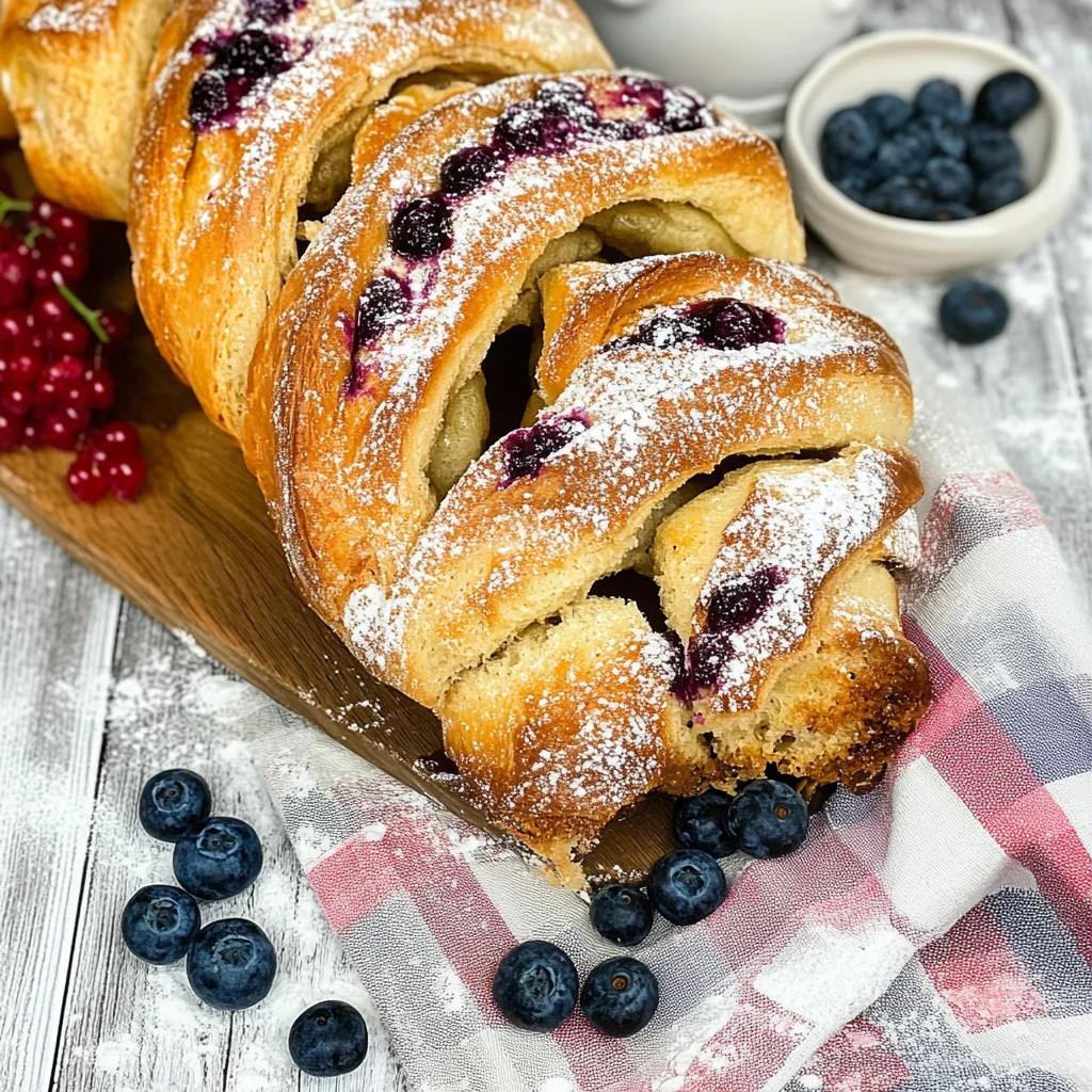 Osterzopf mit Heidelbeeren