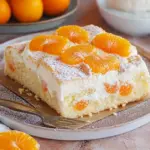 Schmandkuchen vom Blech mit Mandarinen