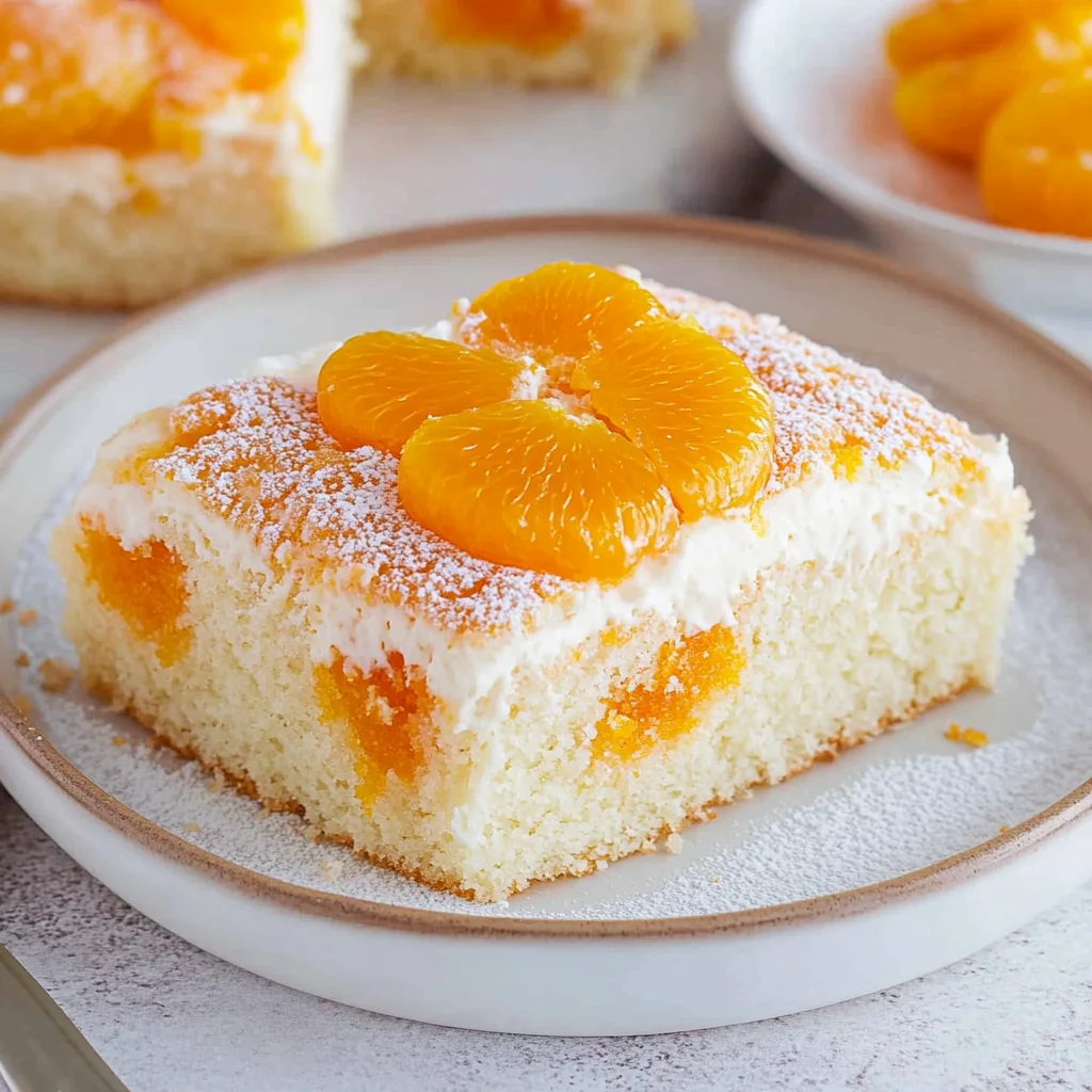 Schmandkuchen vom Blech mit Mandarinen