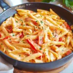 Schnelle Pasta mit Paprika-Sahne-Soße
