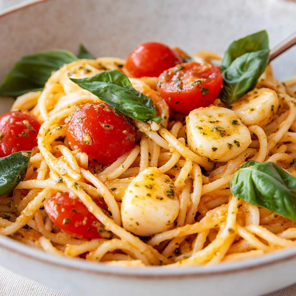 Spaghettisalat mit Pesto - schnell & einfach