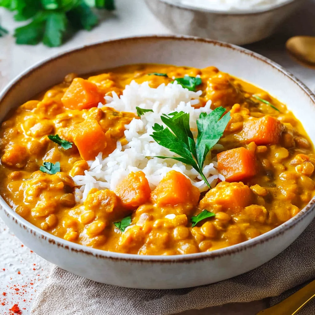 Süßkartoffel-Linsen-Curry