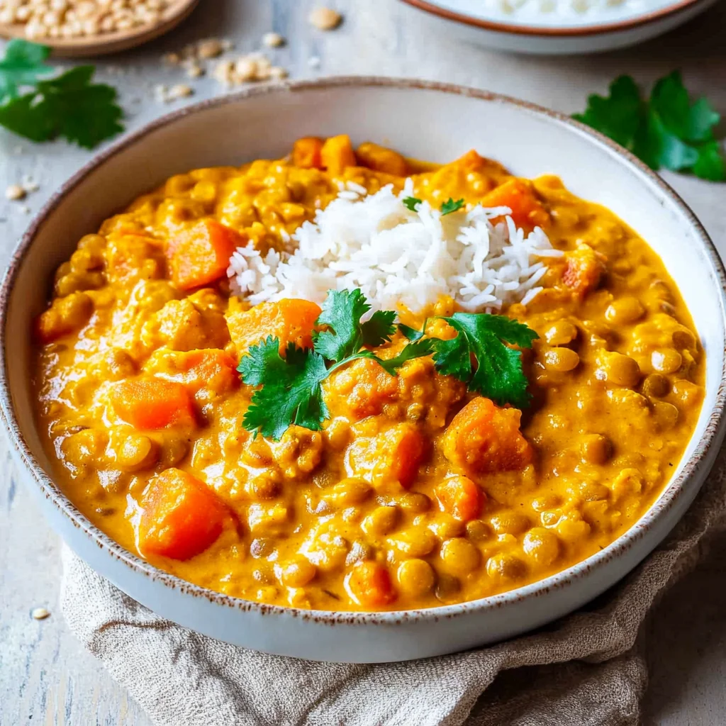 Süßkartoffel-Linsen-Curry