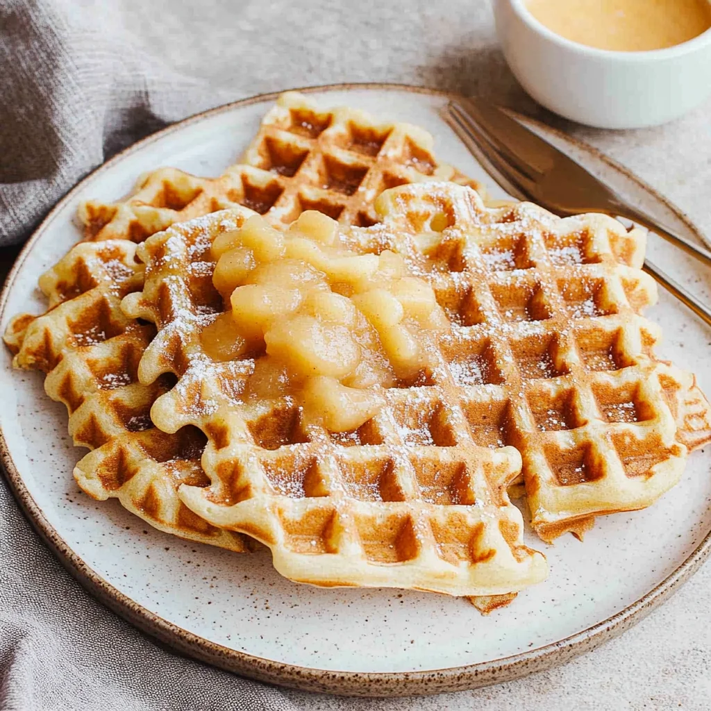Waffeln mit Apfelmus statt Zucker