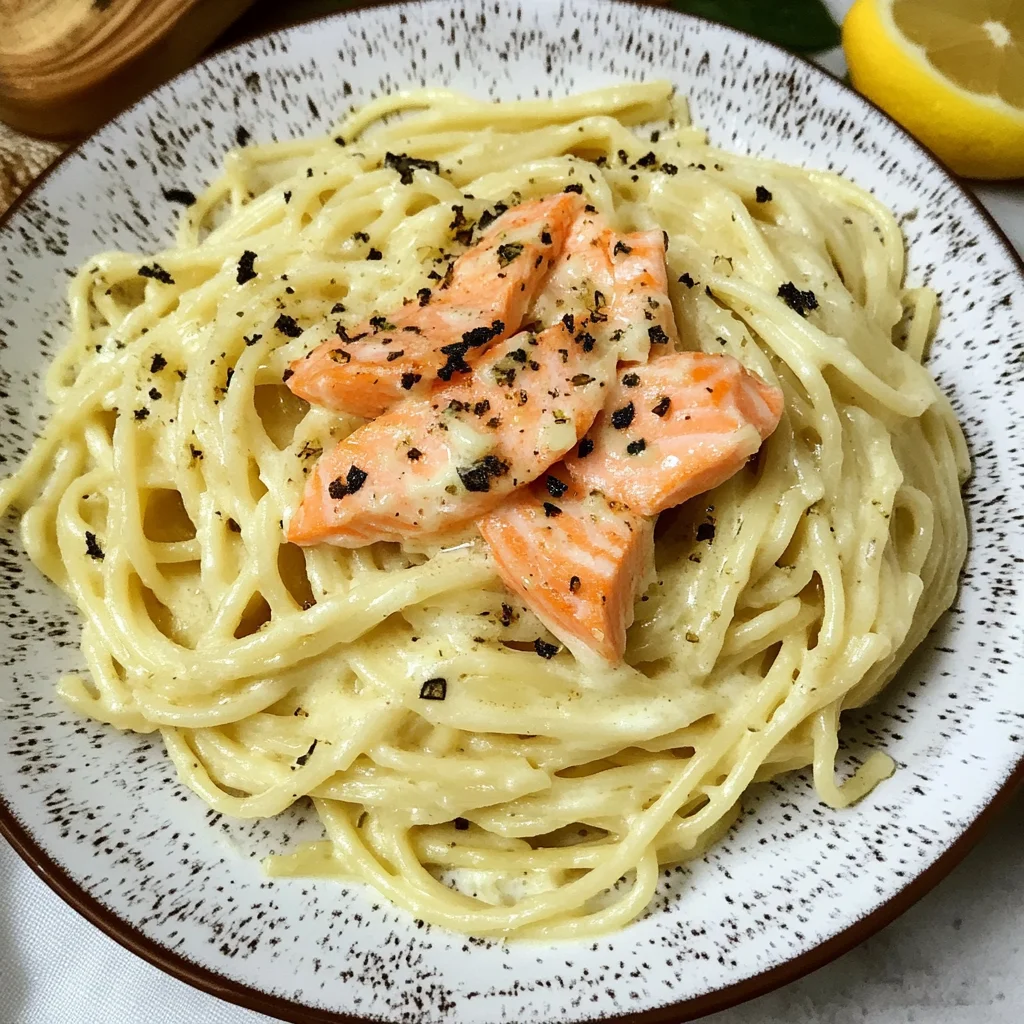 Zitronen Lachs Pasta