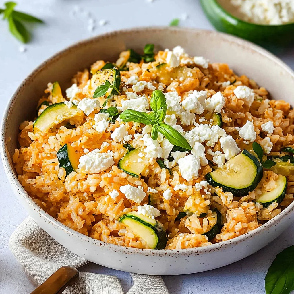 Zucchini-Reis-Pfanne mit Feta