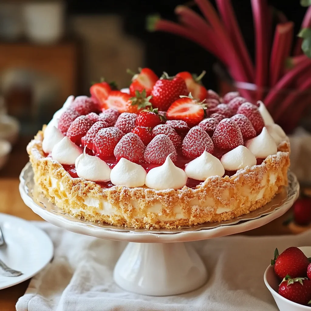 Erdbeer-Rhabarber-Baisertorte