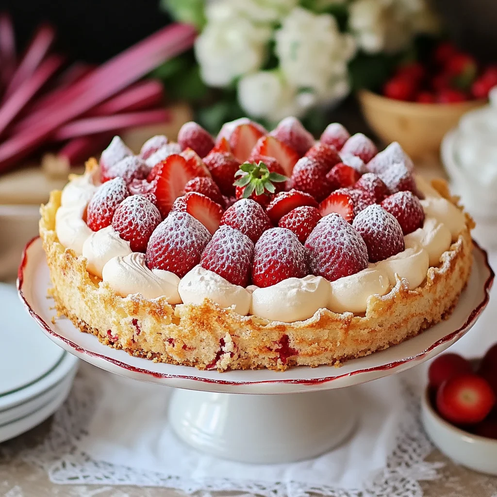 Erdbeer-Rhabarber-Baisertorte