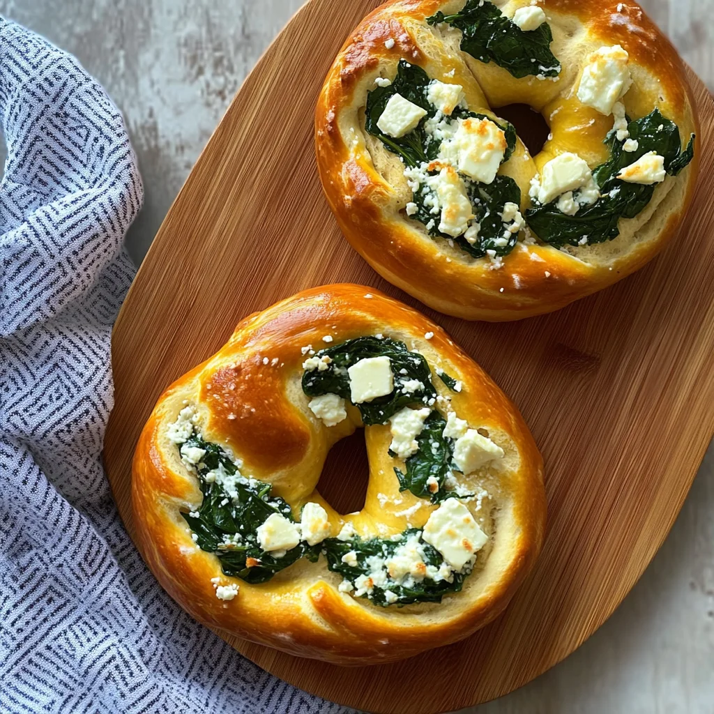 Feta Spinat Brezel Rezept
