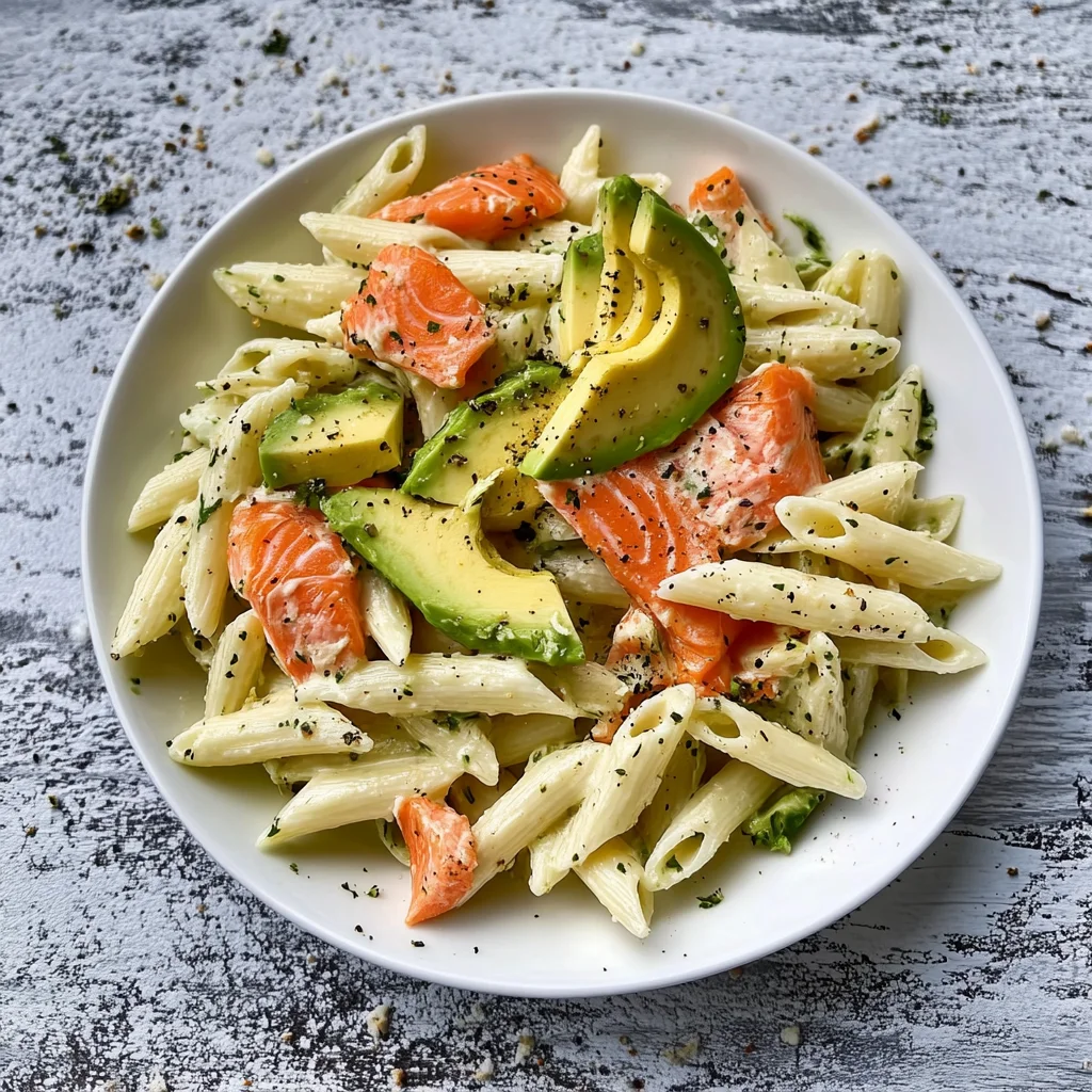 Pasta mit Lachs und Avocado