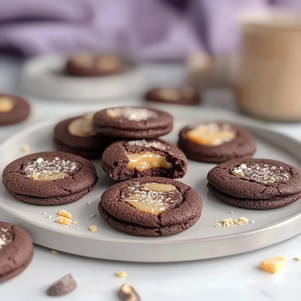 Schoko-Cookies mit Karamellkern