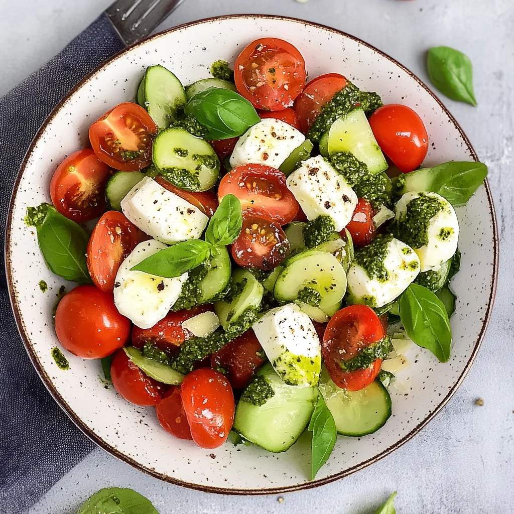 Tomaten Mozzarella Salat mit Pesto